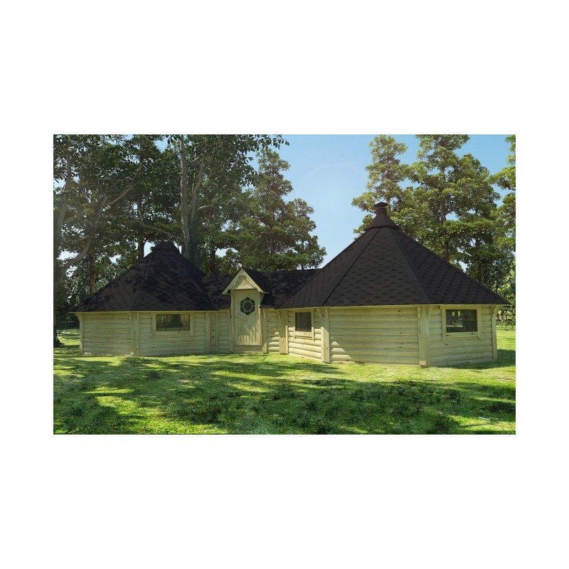 Podwójny domek grillowy 16,5m2 + 16,5m2