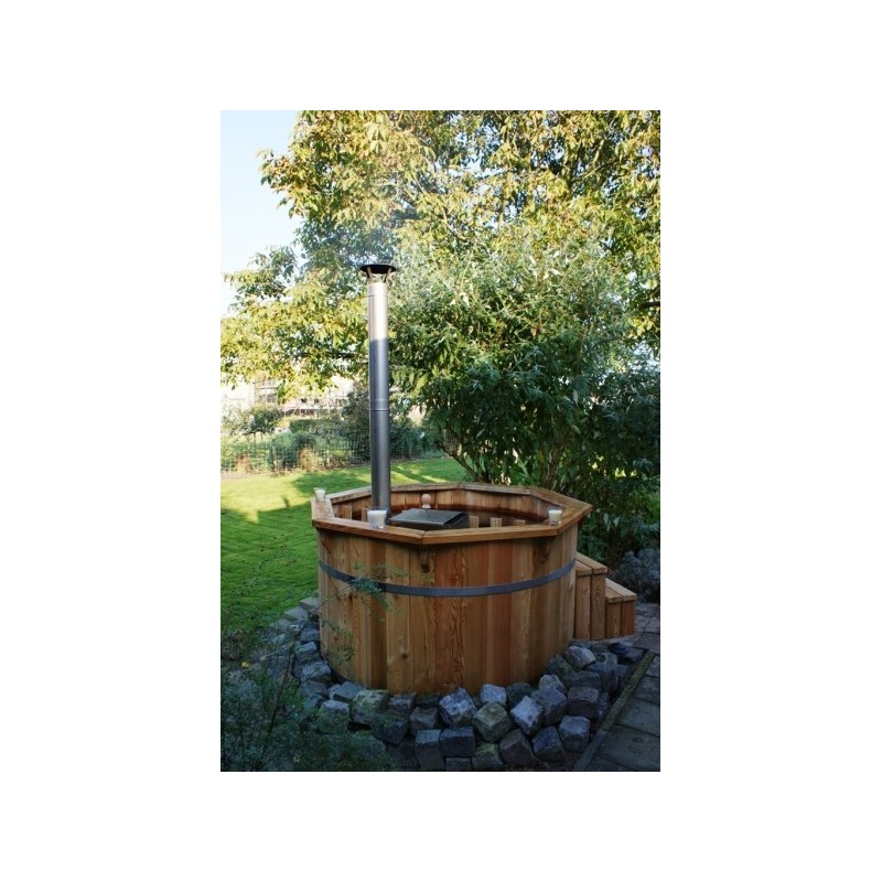 Balia ogrodowa śr. 1,5m z termodrewna z piecem wewnętrznym