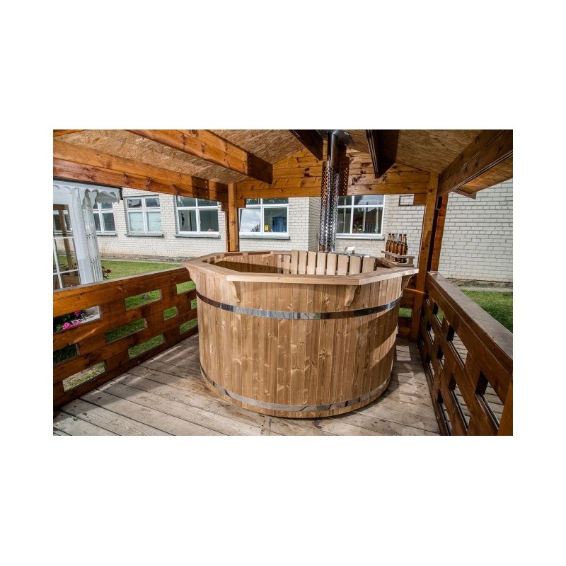 Balia ogrodowa śr. 1,9m z termodrewna z piecem wewnętrznym