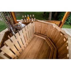 Balia ogrodowa śr. 1,9m z termodrewna z piecem wewnętrznym