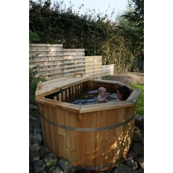 Balia ogrodowa śr. 1,9m z termodrewna z piecem wewnętrznym