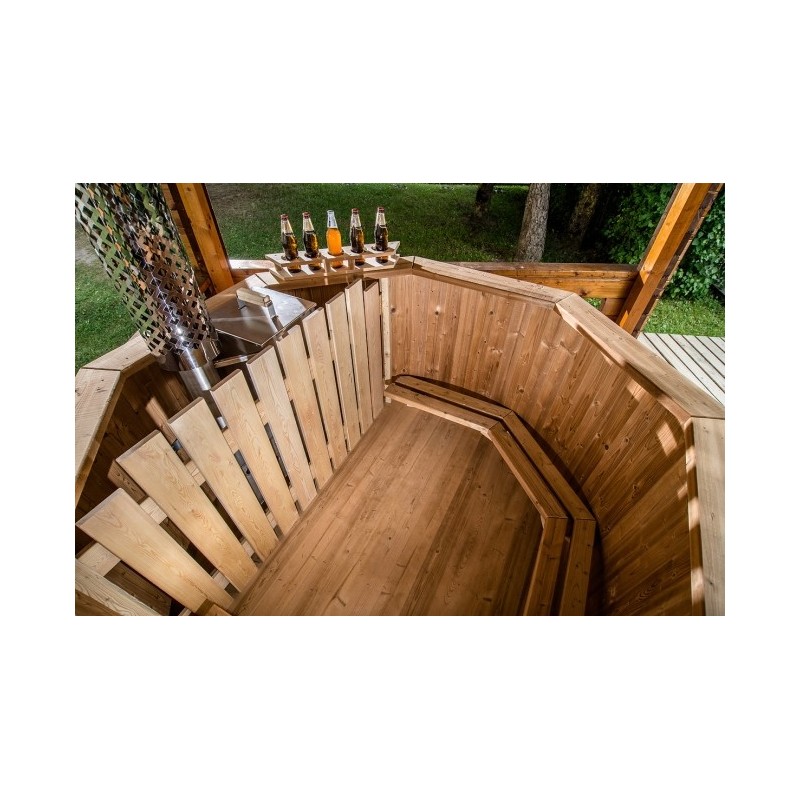 Balia ogrodowa śr. 2,2m z termodrewna z piecem wewnętrznym