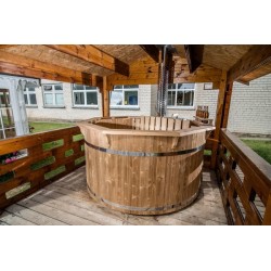Balia ogrodowa śr. 2,2m z termodrewna z piecem wewnętrznym