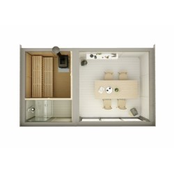 Sauna Kostka 3x5m z przedsionkiem