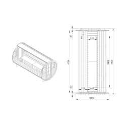 Beczka Sven śr. 2,2x4,4m