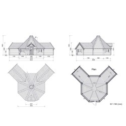 Domek kempingowy 16,5m2 z dwiema dobudówkami (4,3m2)