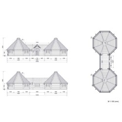Podwójny domek kempingowy 16,5m2 + 16,5m2