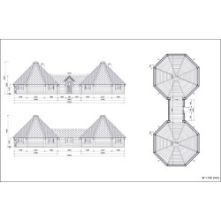 Podwójny domek kempingowy 25m2 + 25m2