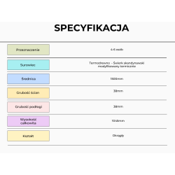 Balia ogrodowa śr. 1,5m z termodrewna z piecem wewnętrznym