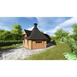 Domek grillowy 9,2m2 z dobudówką 3m2