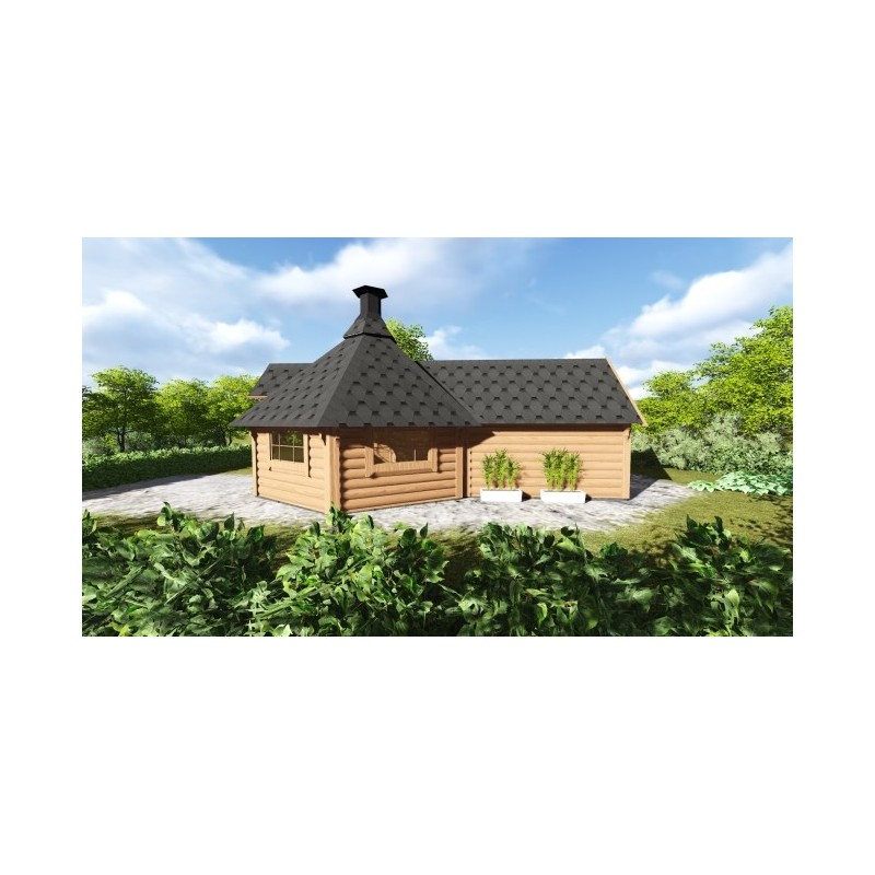 Domek grillowy 9,2m2 z dobudówką 3m2