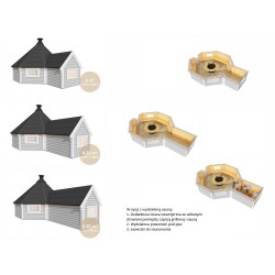 Domek grillowy 16,5m2 z dobudówką 3m2