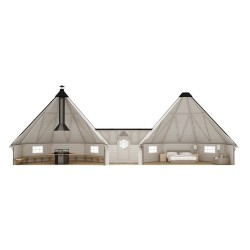 Podwójny domek grillowy 25m2 + 25m2