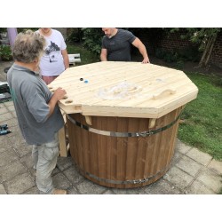 Balia ogrodowa śr. 2,2m z termodrewna z piecem wewnętrznym