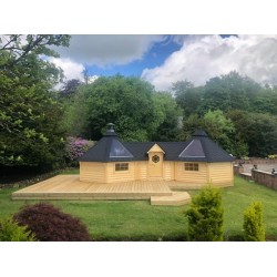 Podwójny domek grillowy 9,2m2 + 9,2m2