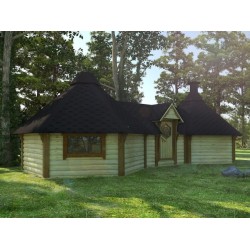 Podwójny domek grillowy 9,2m2 + 9,2m2